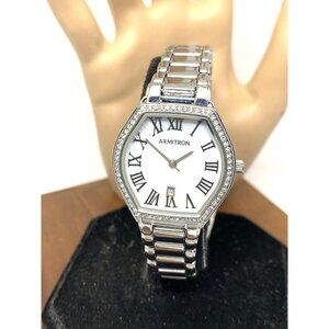 Armitron Women's Watch 75/5907SV Quartz Mother of Pearl Dial Steel Tank 30mm